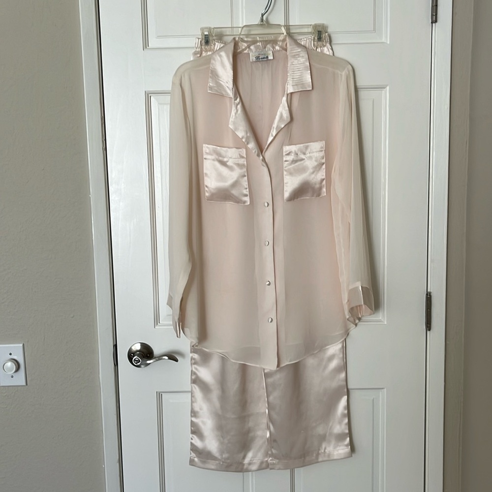 Dentelle Sheer Satin Pajama Set